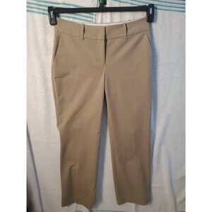 NWT Ann Taylor Sz 0P Petite Cream Devin Fit Tailored Ankle Cropped Pants Stretch